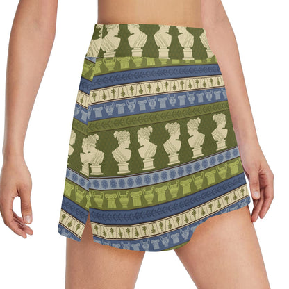 Ancient Greek Statue Print Design LKS301 17" Golf & Pickleball Skort with Pockets