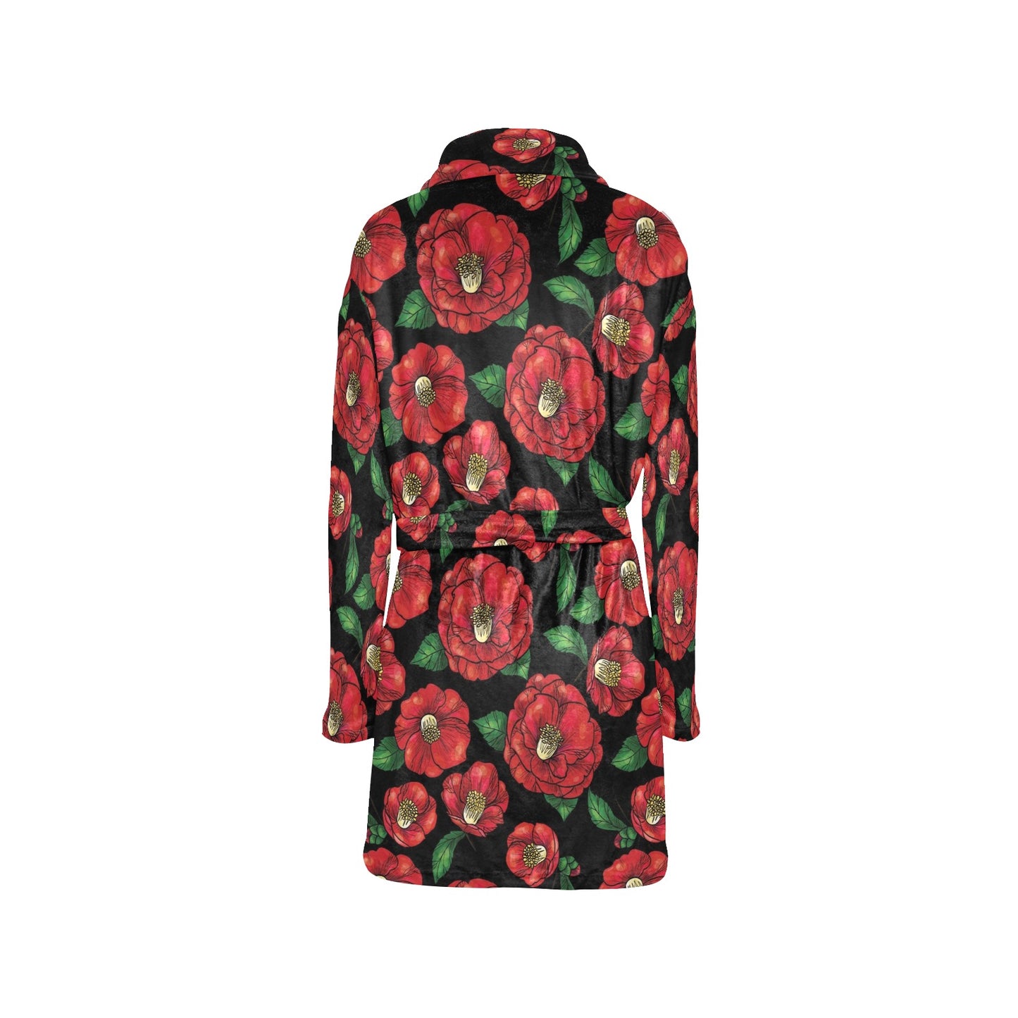 Camellia Pattern Print Design CM07 Women's Fleece Robe