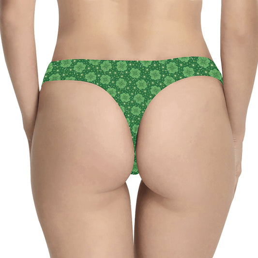 Shamrock Design Print Women's Thongs