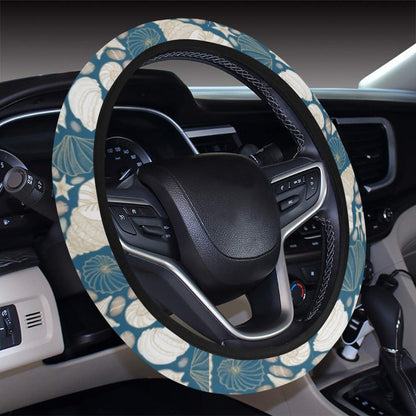 Seashell Print Design LKS308 Steering Wheel Cover with Elastic Edge