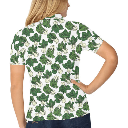 Bok Choy Pattern Print Design 02 Women's Polo Shirt