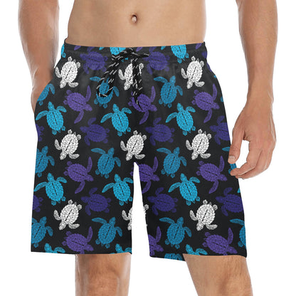 Sea Turtle Print Design LKS306 Men's Swim Trunks Beach Shorts