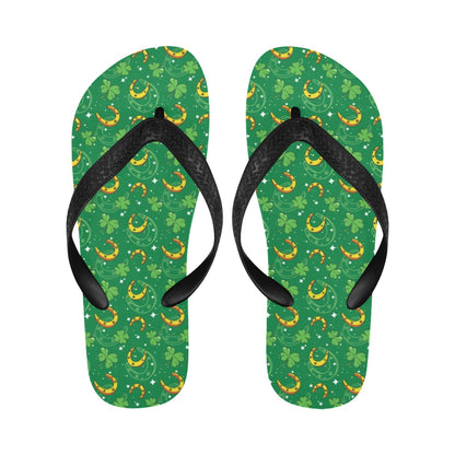 Shamrock With Horse Shoes Print Design LKS305 Flip Flops