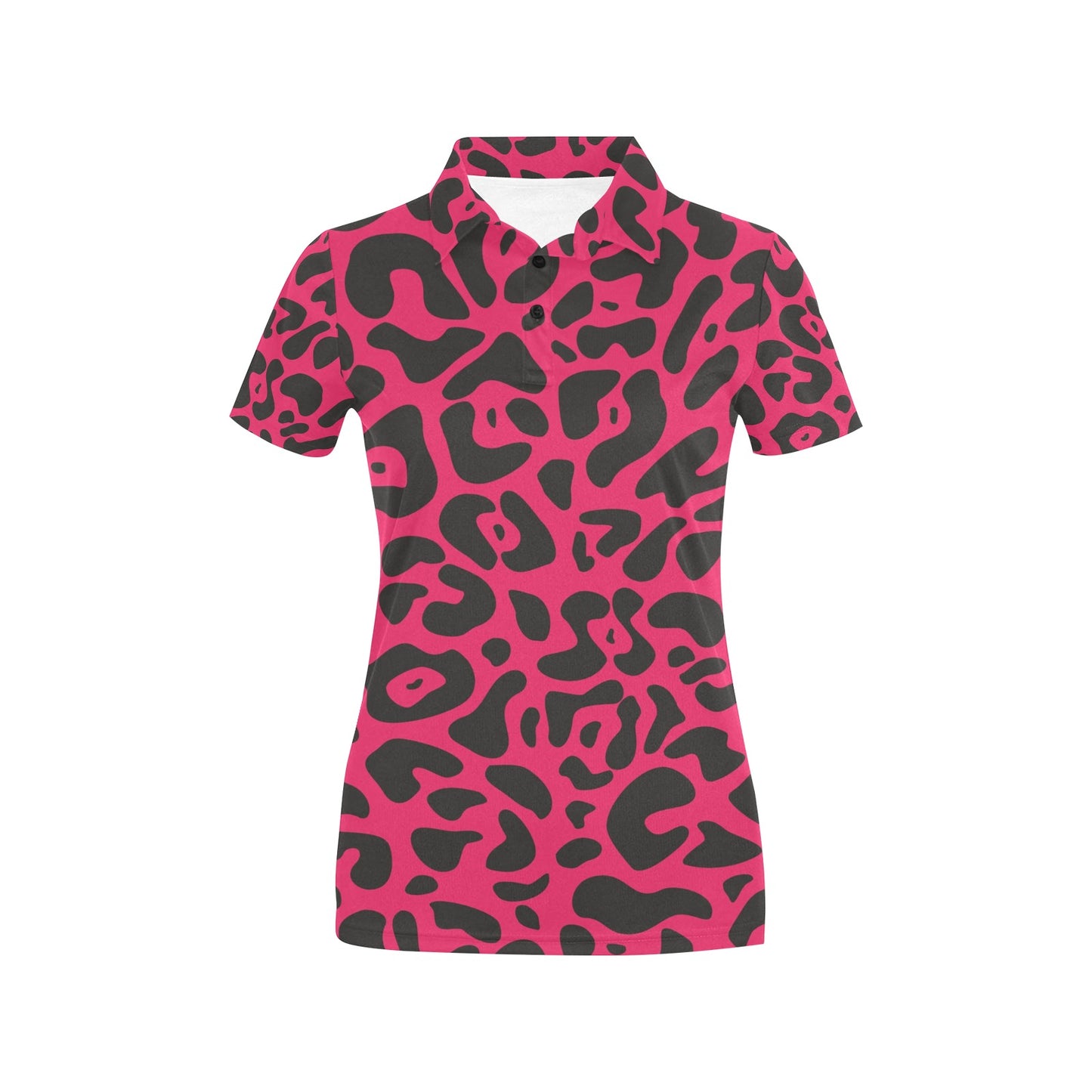 Cheetah Pink Print Pattern Women's Polo Shirt