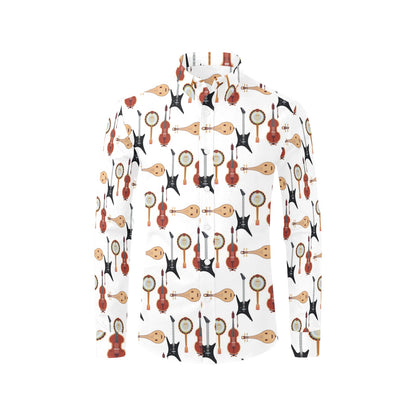 Banjo Print Design LKS403 Men's Long Sleeve Dress Shirt