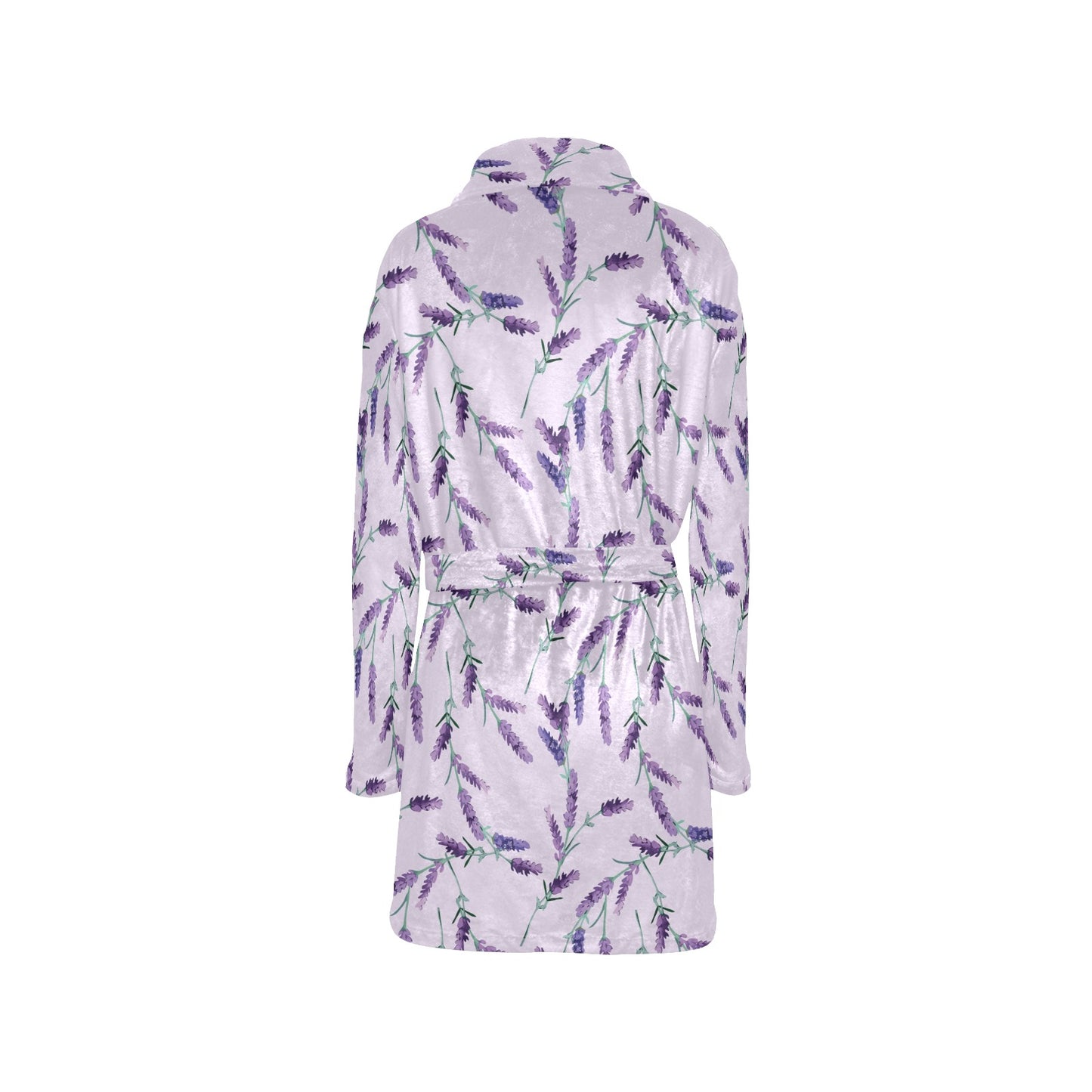 Lavender Pattern Print Design 02 Women's Fleece Robe