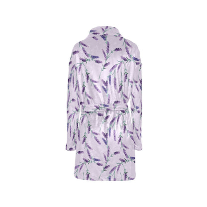 Lavender Pattern Print Design 02 Women's Fleece Robe