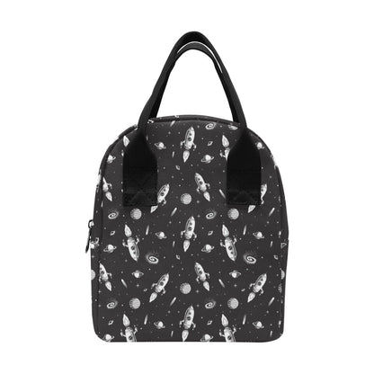 Space Rocket Print Design LKS303 Insulated Lunch Bag