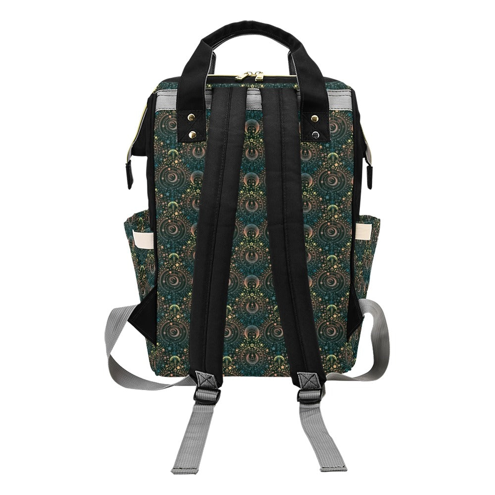 Sun Moon Print Design LKS307 Diaper Bag Backpack