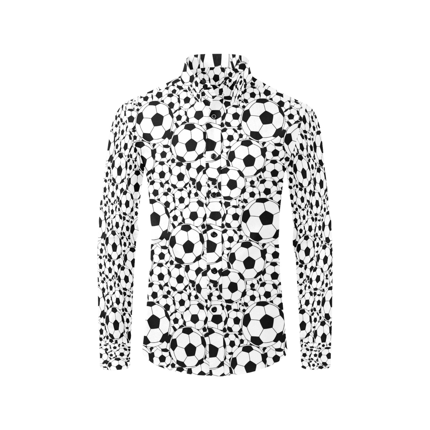 Soccer Ball Print Design LKS301 Men's Long Sleeve Dress Shirt