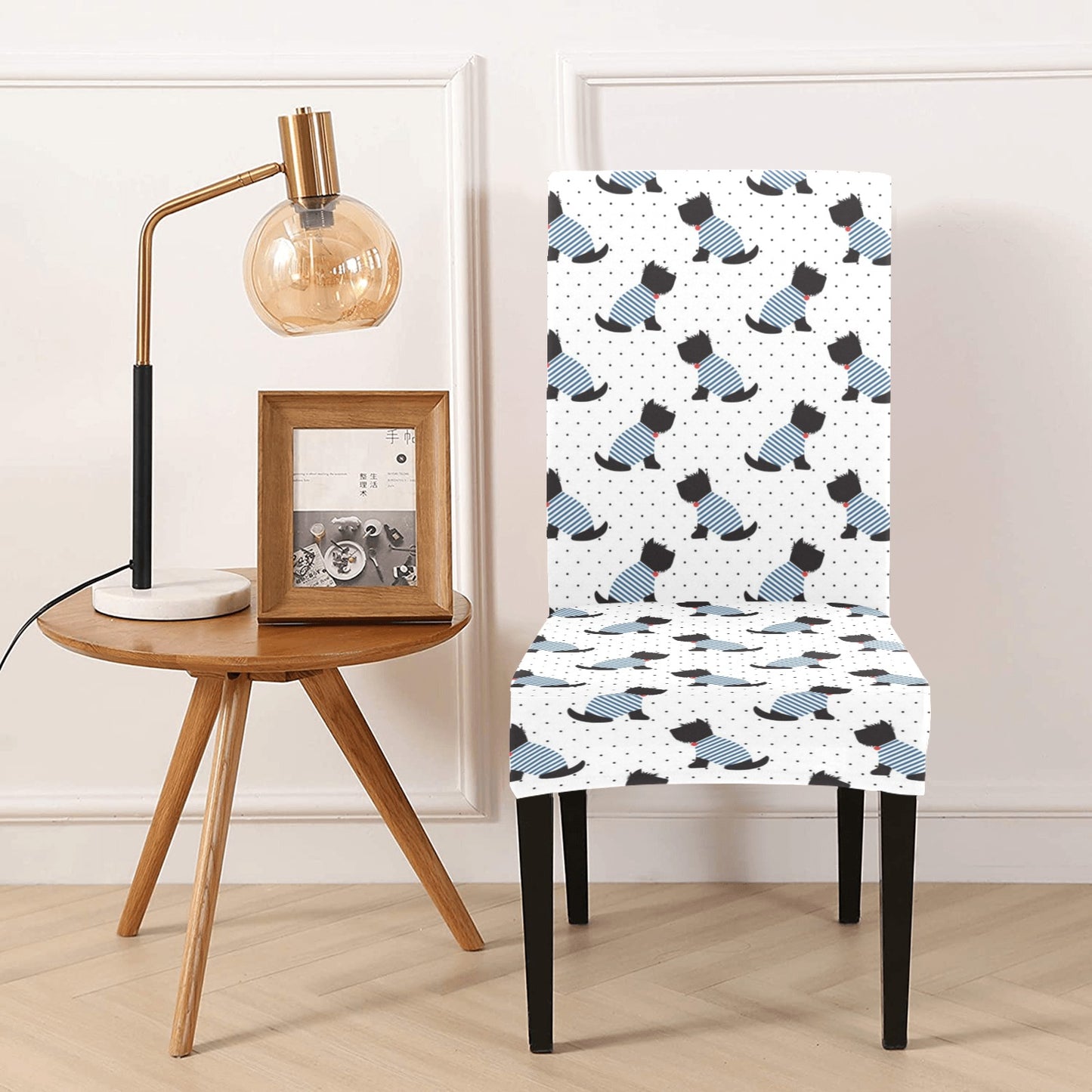 Scottish Terriers Print Design LKS3013 Dining Chair Slipcover