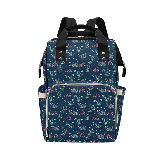 Seaweed Print Design LKS306 Diaper Bag Backpack