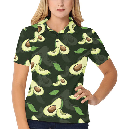 Avocado Pattern Print Design AC07 Women's Polo Shirt