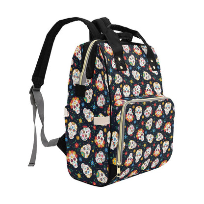 Sugar Skull Print Design LKS305 Diaper Bag Backpack