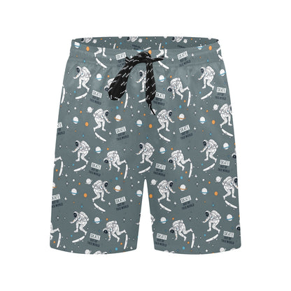 Skateboard Print Design LKS306 Men's Swim Trunks Beach Shorts