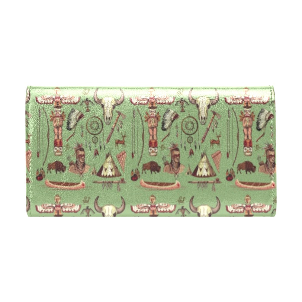 Native Indian Themed Design Print Women's Trifold Wallet