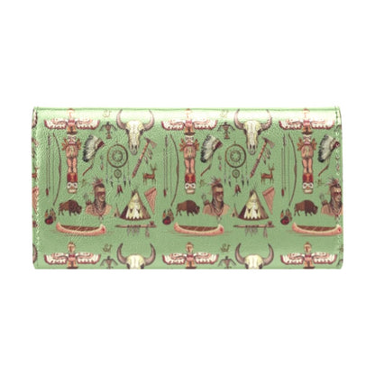 Native Indian Themed Design Print Women's Trifold Wallet