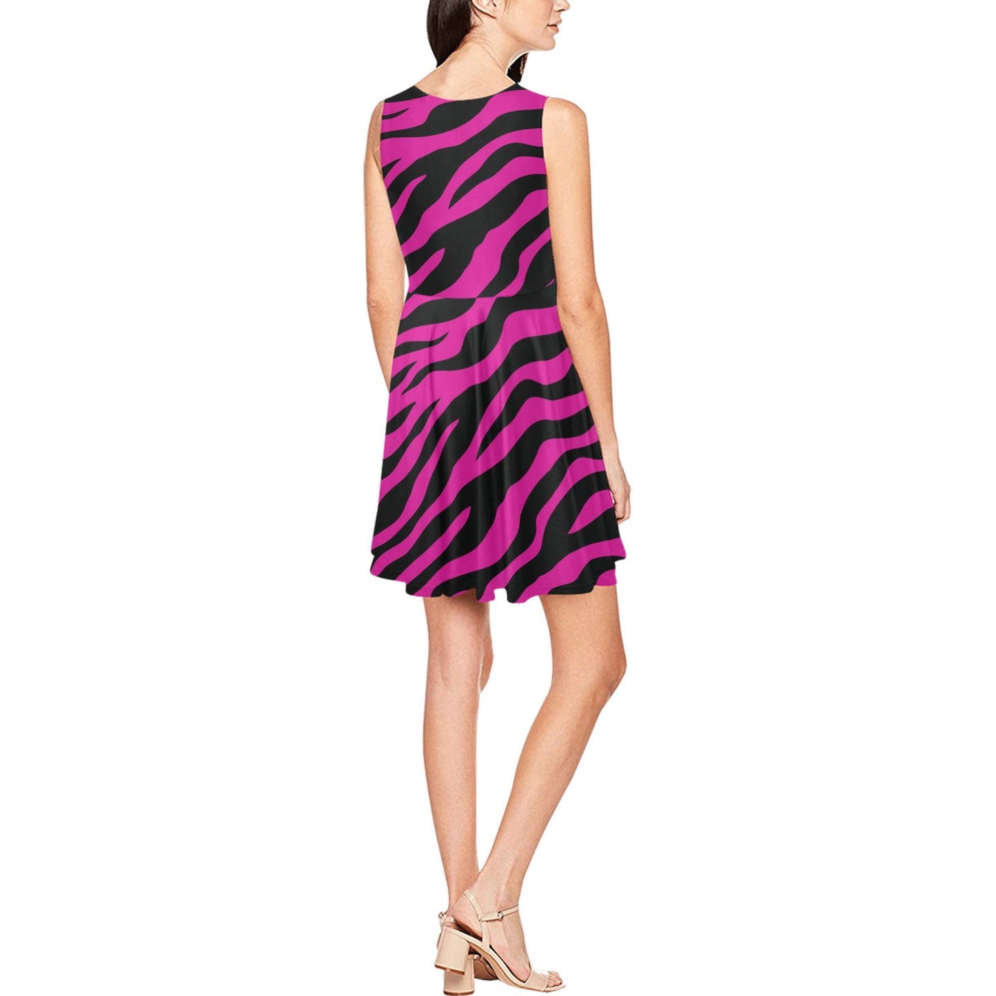 Pink Zebra Sleeveless Dress