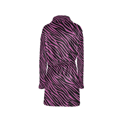 Zebra Pink Print Design LKS304 Women's Fleece Robe