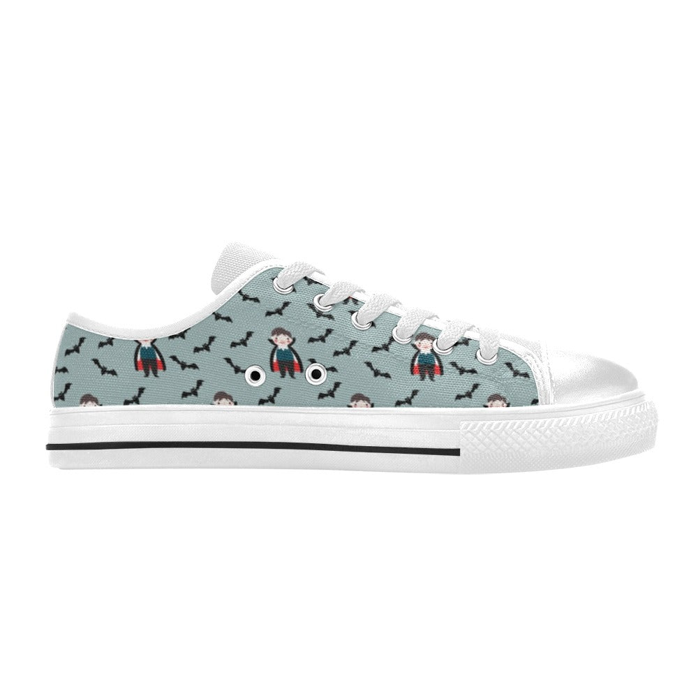 Vampire Print Design LKS304 Women's White Low Top Shoes