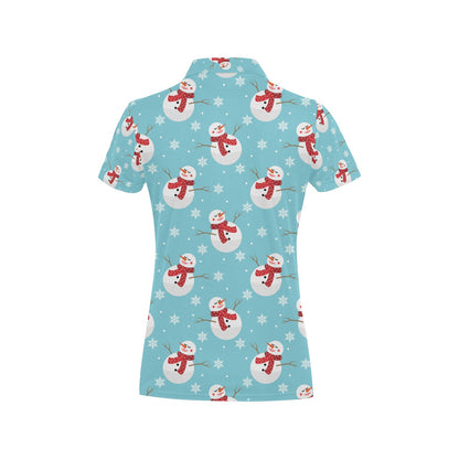 Snowman Print Design LKS304 Women's Polo Shirt