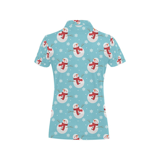Snowman Print Design LKS304 Women's Polo Shirt