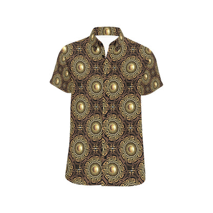 Ancient Greek Print Design LKS3012 Men Short Sleeve Button Up Shirt