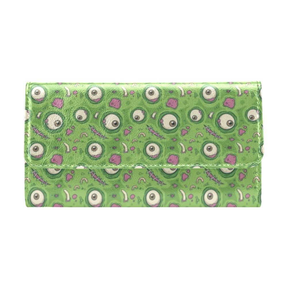Zombie Eyes Design Pattern Print Women's Trifold Wallet