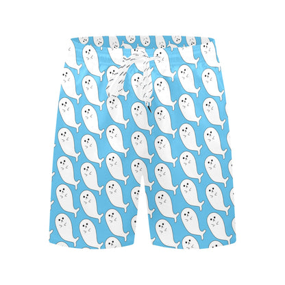 Sea Lion Print Design LKS402 Men's Swim Trunks Beach Shorts