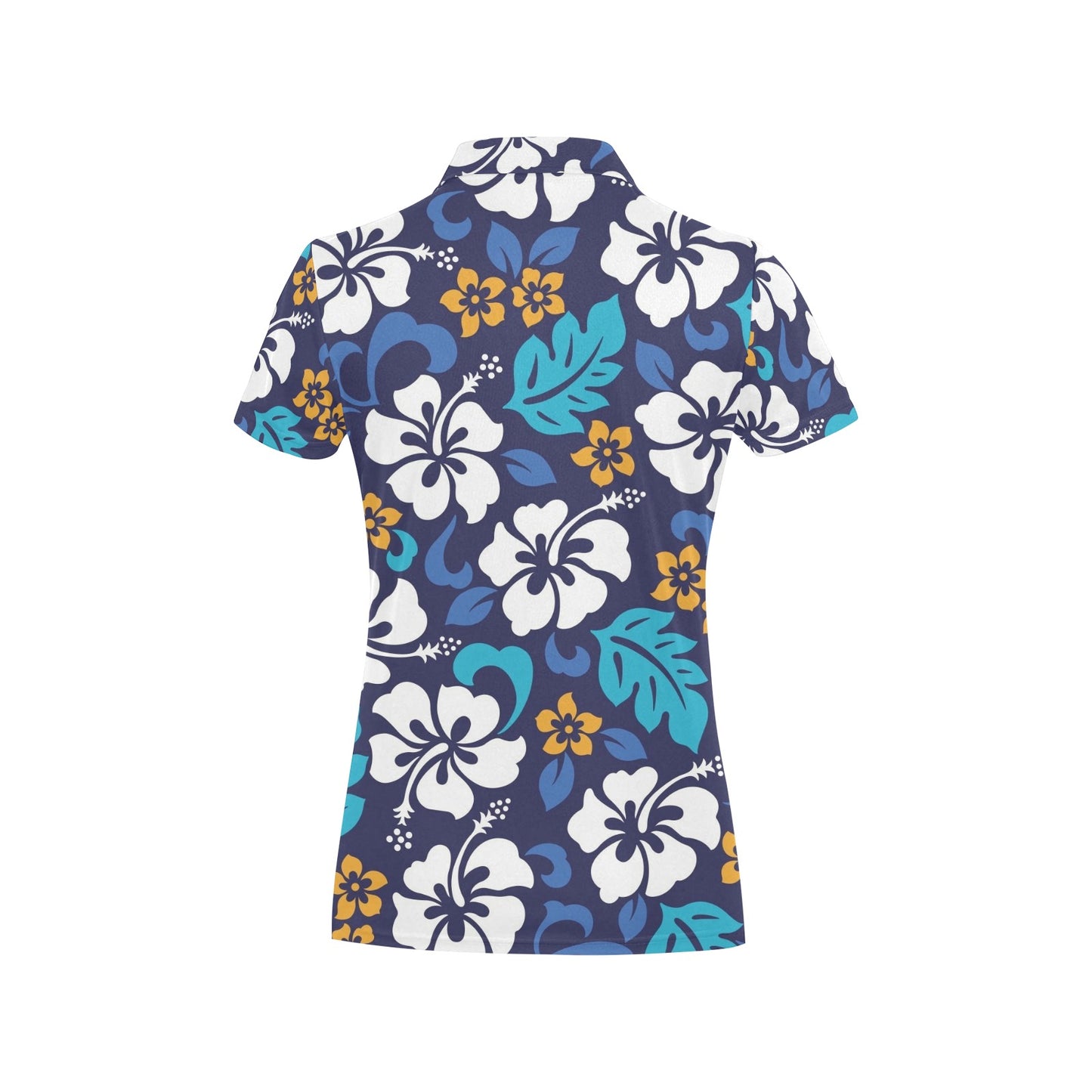 Hibiscus Pattern Print Design HB030 Women's Polo Shirt