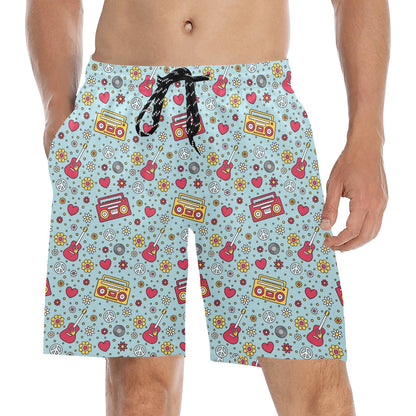 Hippie Print Design LKS307 Men's Swim Trunks Beach Shorts