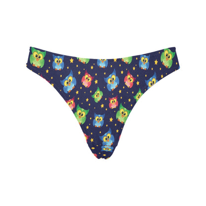 Owl with Star Themed Design Print Women's Thongs