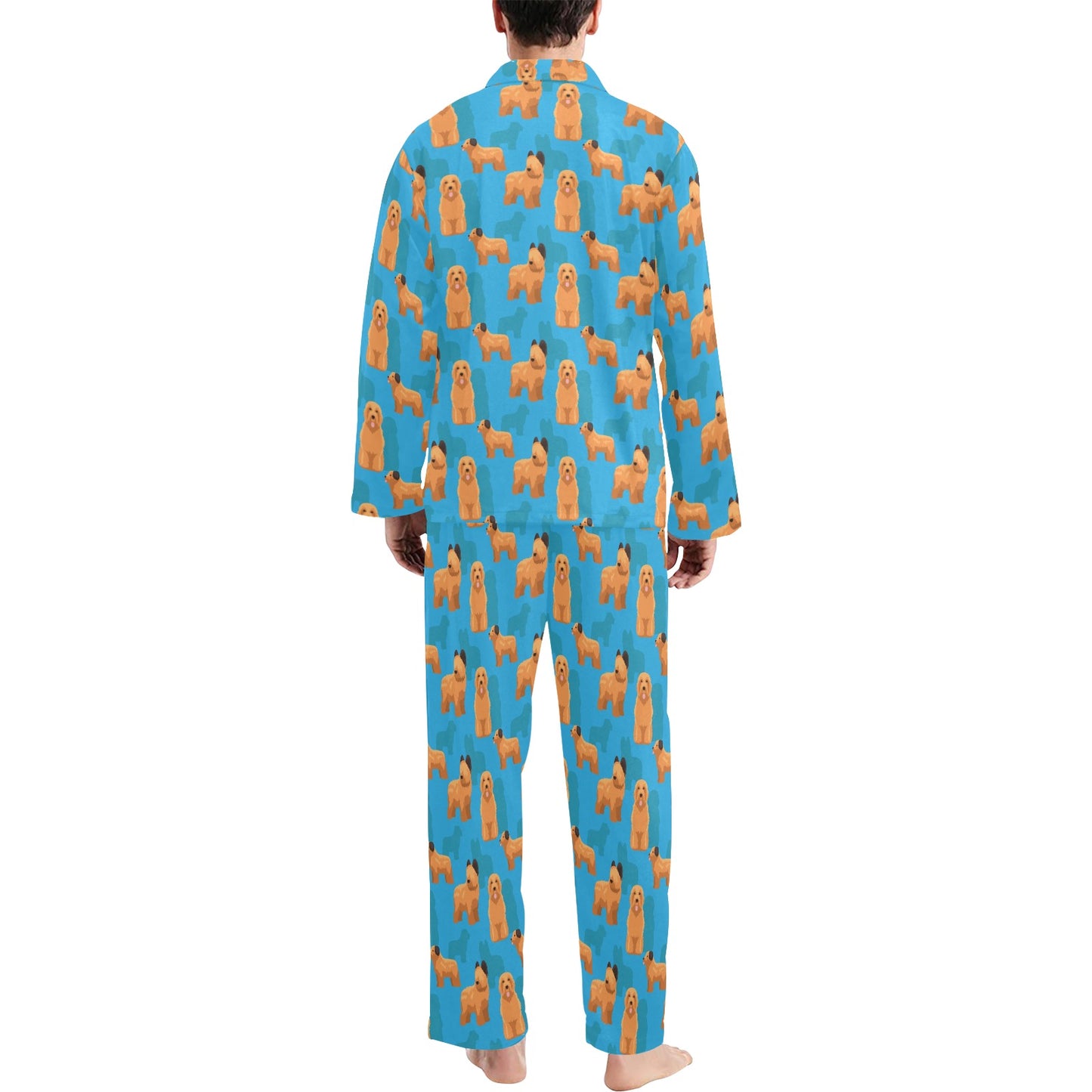 Briards Pattern Print Design 01 Men's Long Pajama Set