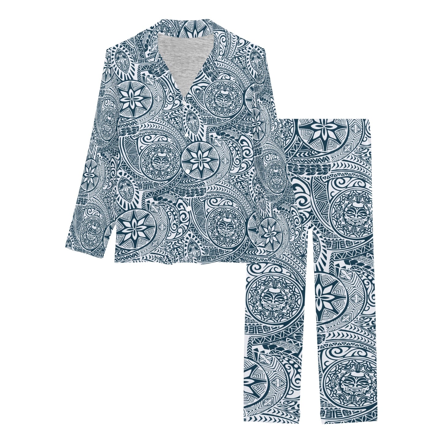 Samoan Pattern Print Design LKS306 Women's Long Pajama Set