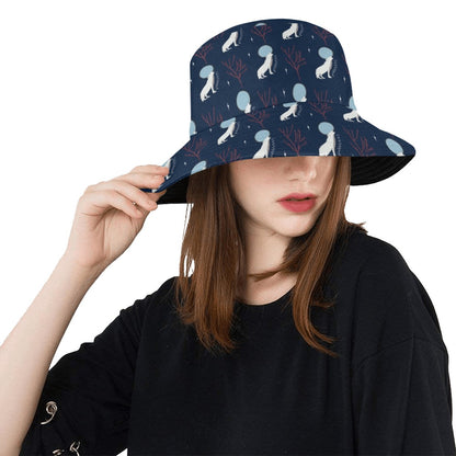 Wolf Moon Print Design LKS304 Unisex Bucket Hat