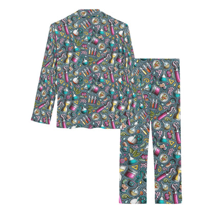 Science Print Design LKS304 Women's Long Pajama Set