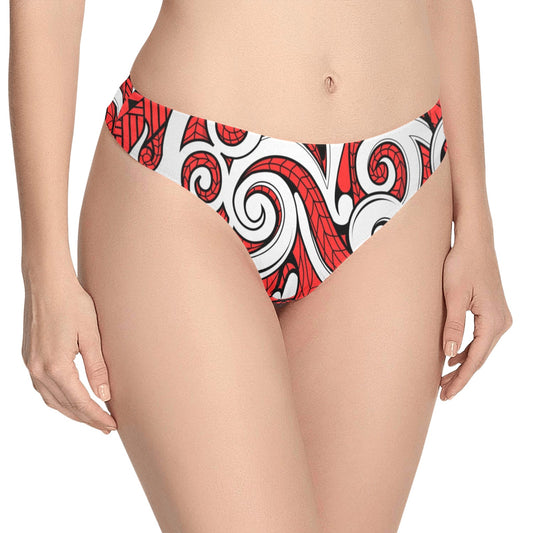 Maori Polynesian Themed Design Print Women's Thongs