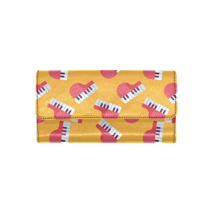 Piano Pattern Print Design 02 Women's Trifold Wallet