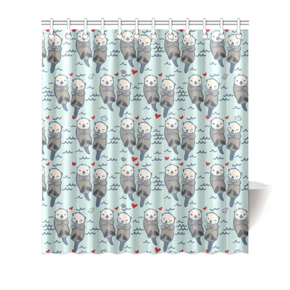 Sea Otter Pattern Print Design 03 Shower Curtain