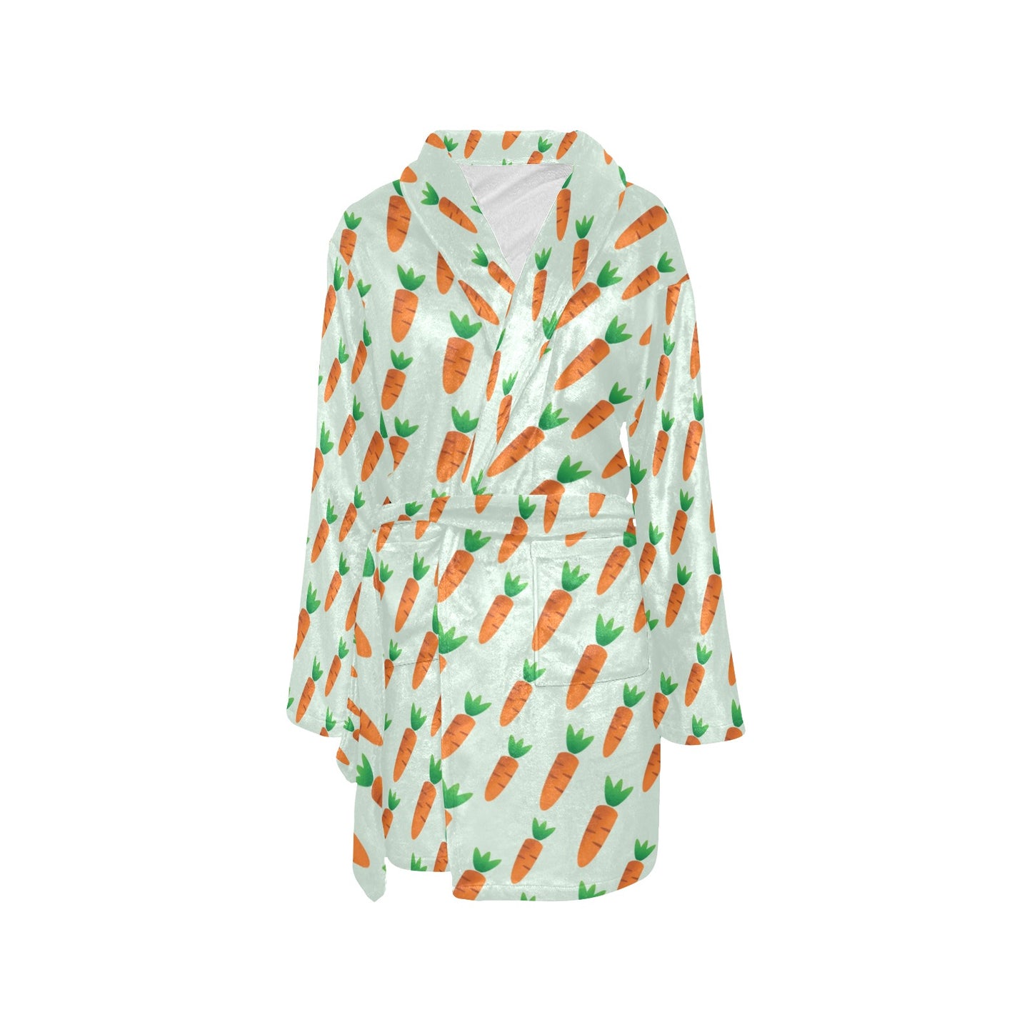 Carrot Pattern Print Design 05 Women's Fleece Robe