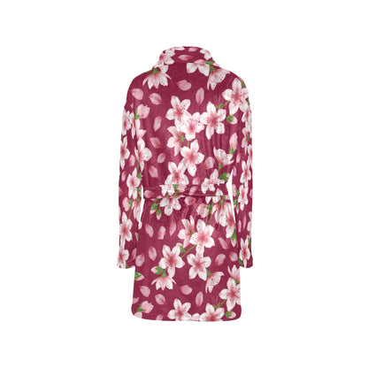 Cherry Blossom Pattern Print Design CB06 Women's Fleece Robe