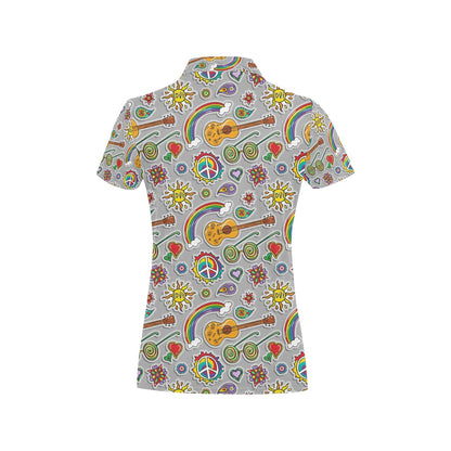 Hippie Print Design LKS306 Women's Polo Shirt