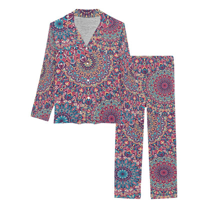 Boho Pattern Print Design 05 Women's Long Pajama Set