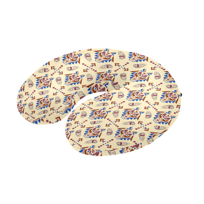 Aztec Wolf Pattern Print Design 03 U-Shaped Travel Neck Pillow