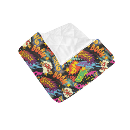 Comic Book Pattern Print Design 01 Premium Quilt