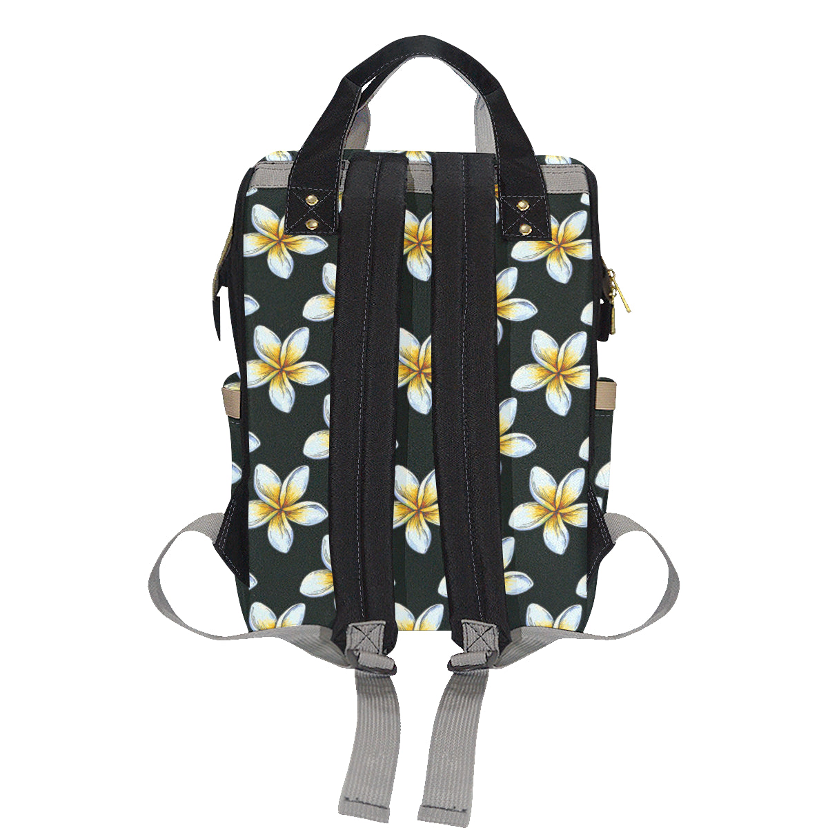 White Plumeria Pattern Print Design PM022 Diaper Bag Backpack
