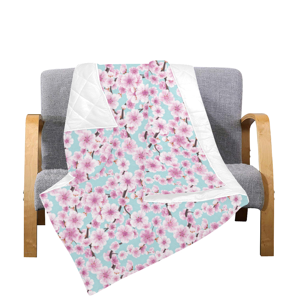 Cherry Blossom Pattern Print Design 01 Premium Quilt