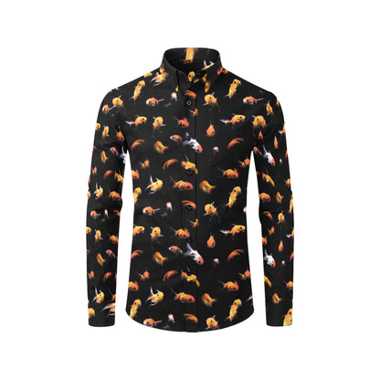 Goldfish Print Design LKS402 Men's Long Sleeve Dress Shirt