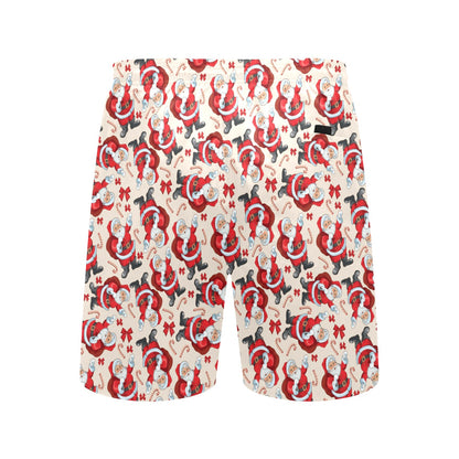 Santa Christmas Themed Print Design LKS302 Men's Swim Trunks Beach Shorts