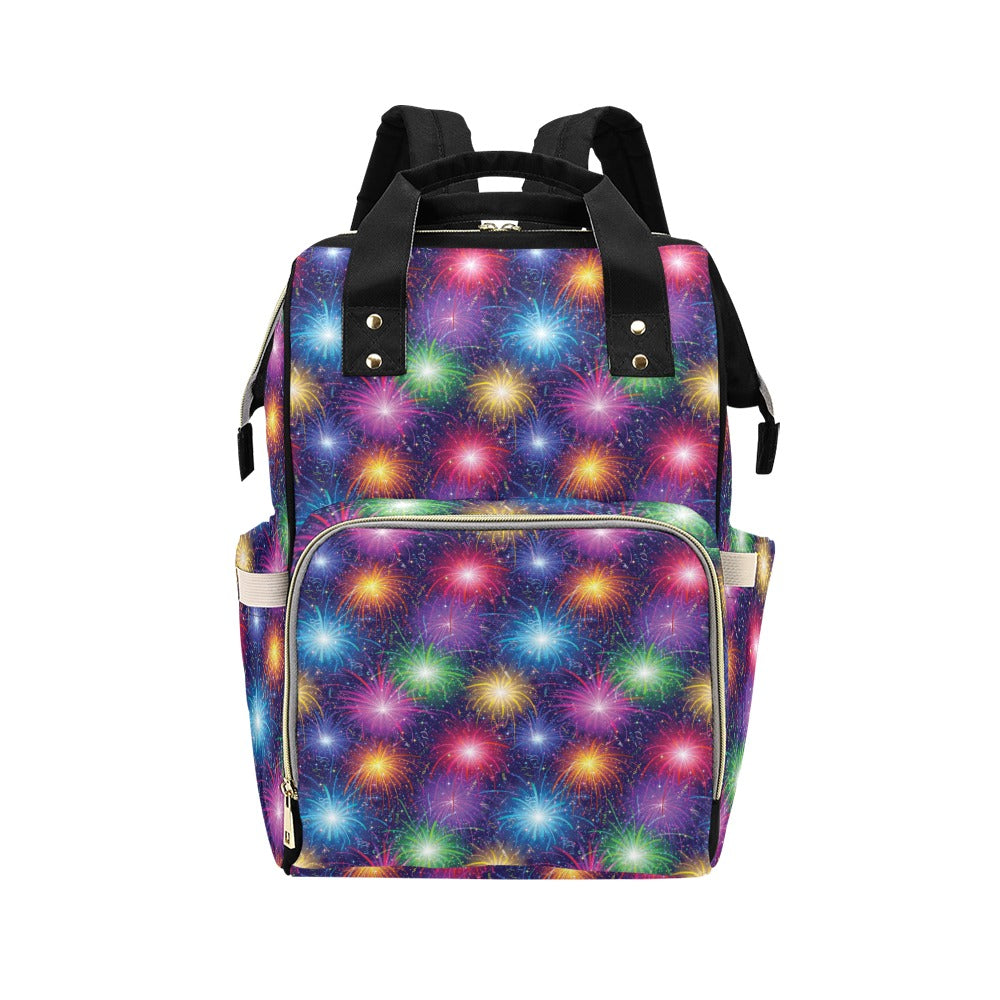 Firework Colorful Print Design LKS301 Diaper Bag Backpack